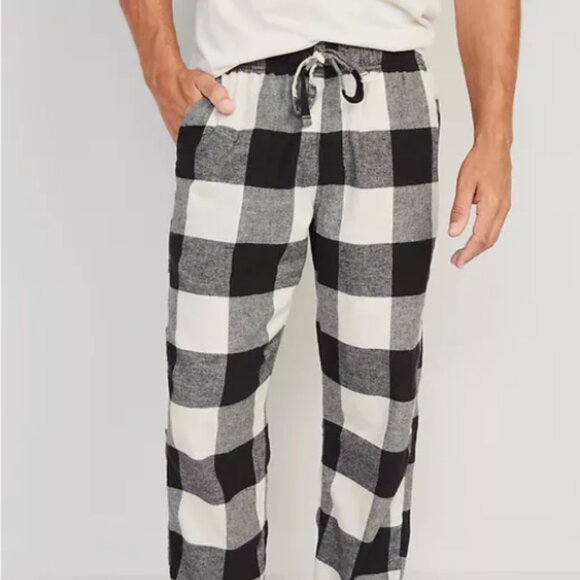 NWT Old Navy Black Buffalo Plaid Flannel Pajama Pants Sleep Lounge Men Large - Picture 4 of 4